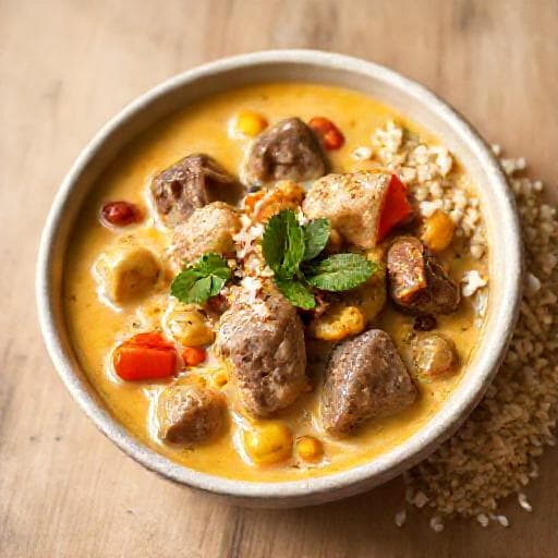 Guatita con Vegetales y Crema de Coco