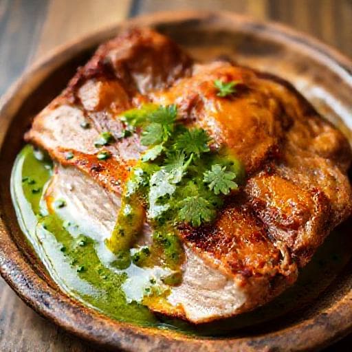 Hornado con Salsa de Cilantro y Ají