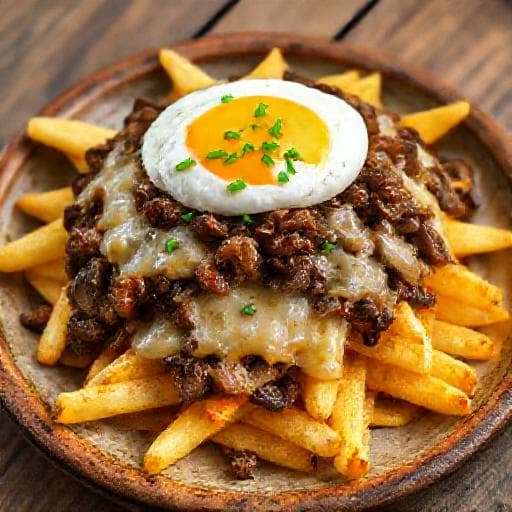Chorrillana Vegetariana con Hongos y Queso