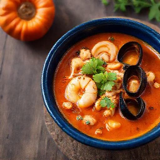 Sopa de Caracol con Toque Caribeño (con Mariscos Adicionales)
