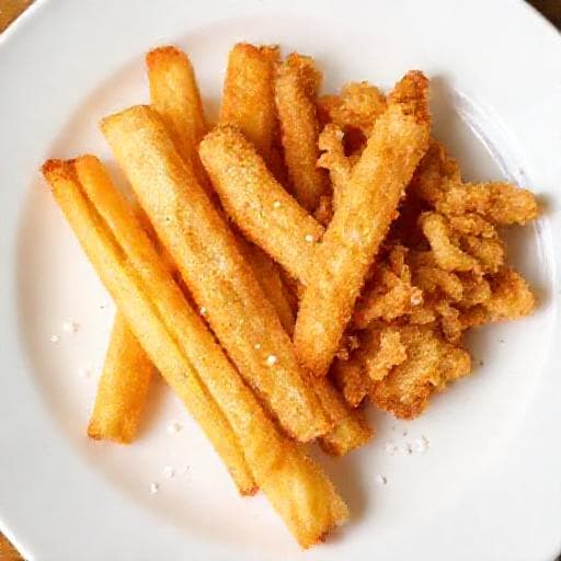 Yuca Frita Rápida con Chicharrón Pre-hecho