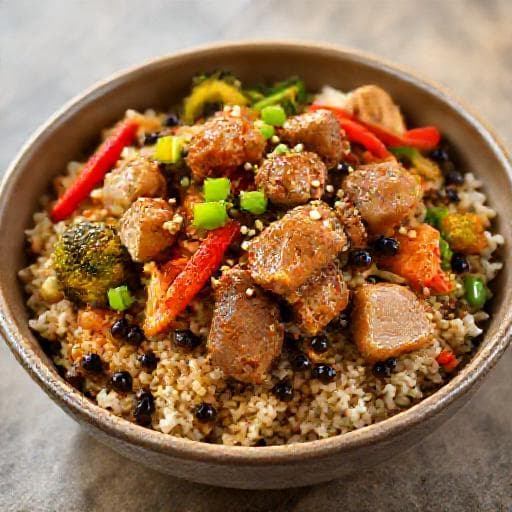 Arroz Congrí Oriental (con Cerdo y Vegetales)