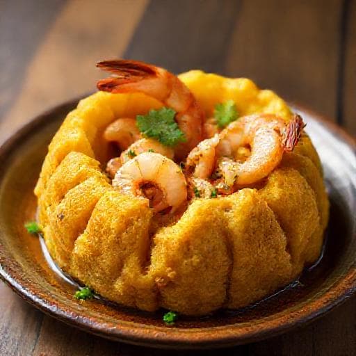 Mofongo Relleno de Camarones al Ajillo