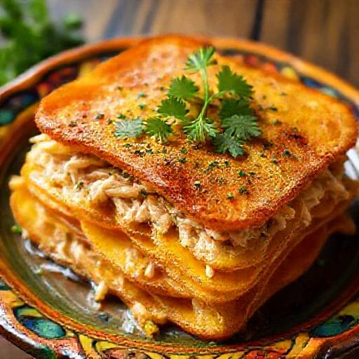 Pastelón de Plátano Maduro con Pollo y Cilantro