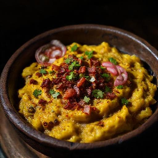 Mangú con Sazón Criollo (con Tocino y Cilantrillo)