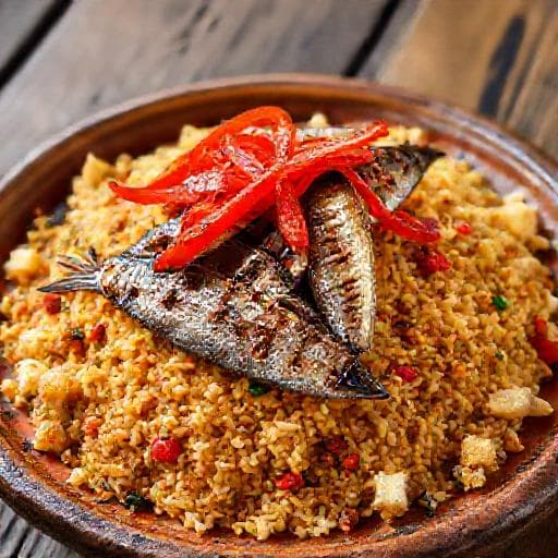 Migas Extremeñas con Sardinas y Pimientos Asados