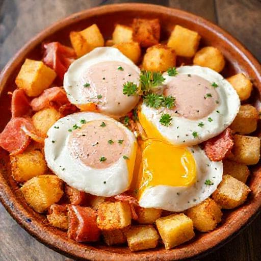 Huevos Rotos con Jamón Ibérico
