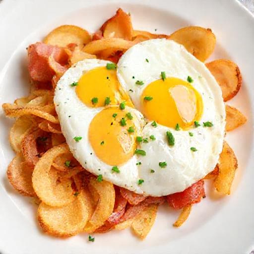 Huevos Rotos Rápidos con Jamón Serrano