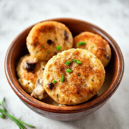 Croquetas Cremosas de Pollo y Champiñones