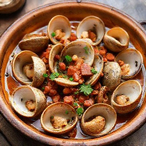 Almejas a la Marinera con Chorizo y Sidra