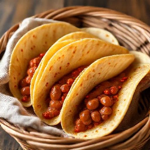 Tacos de Canasta de Frijol Refrito