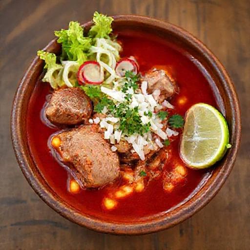 Pozole Rojo Tradicional de Cerdo