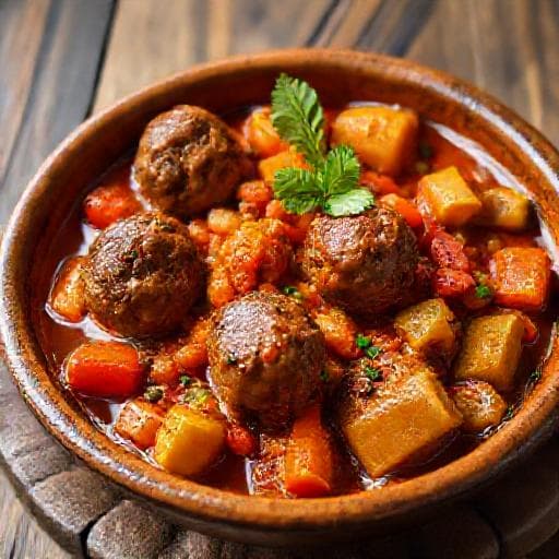 كفتة بالبندورة مع الخضروات (لمسة إقليمية)