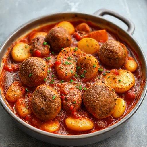 صينية بطاطا بالكفتة السريعة