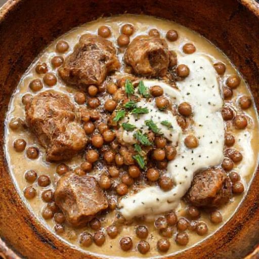 رشوف باللحم والعدس (لمسة إقليمية)