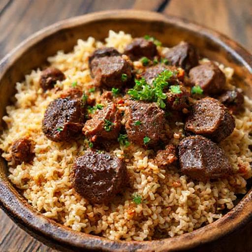 زرب الأغنام مع الأرز المدخن