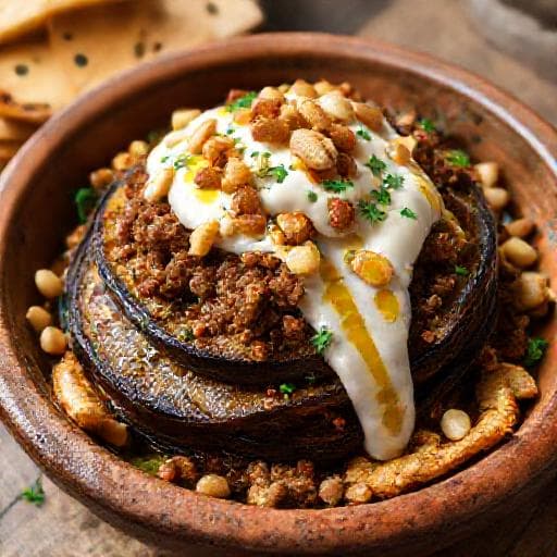 فتة مكدوس التقليدية