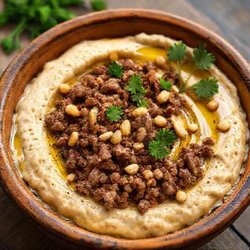 حمص باللحم المفروم التقليدي