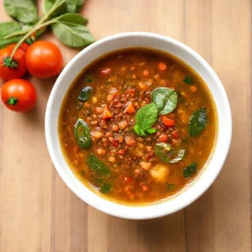 شوربة العدس السريعة بالخضار