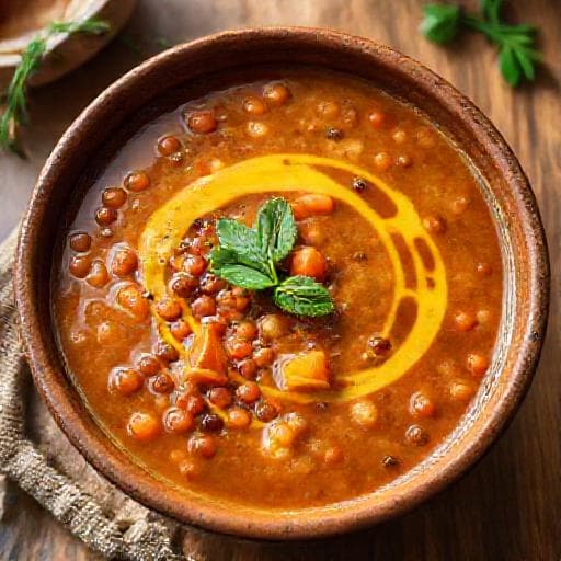 شوربة الخضار بالعدس الأحمر