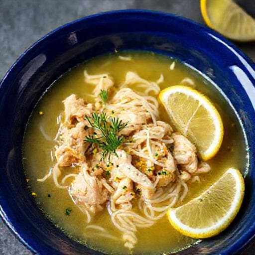 شوربة الدجاج بالشعيرية والليمون