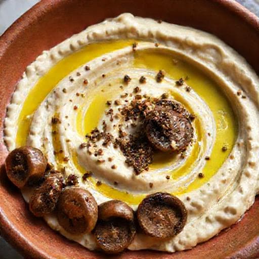 حمص بالفطر والزعتر