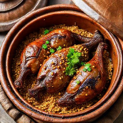 طاجن حمام بالفريك التقليدي