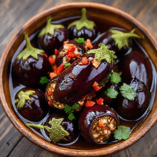 باذنجان مخلل بالطريقة التقليدية