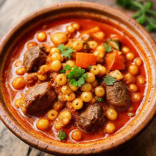 بركوكش مغربي تقليدي بالخضار واللحم