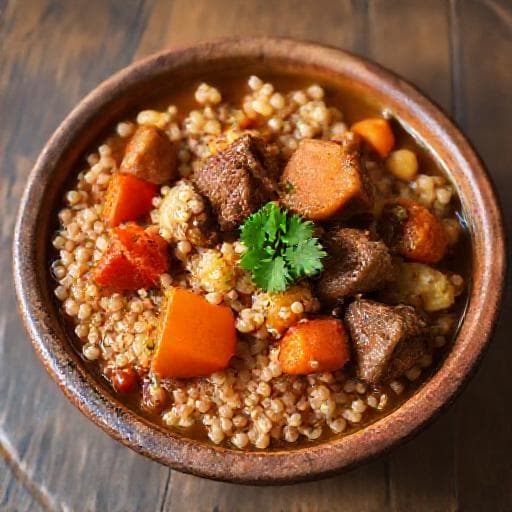 بلبولة مغربية تقليدية بالخضار واللحم