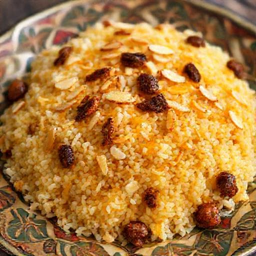مسفوف بالزبيب واللوز المحمص
