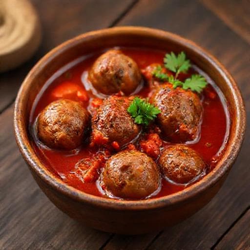 كفتة ليبية تقليدية بالصلصة الحمراء