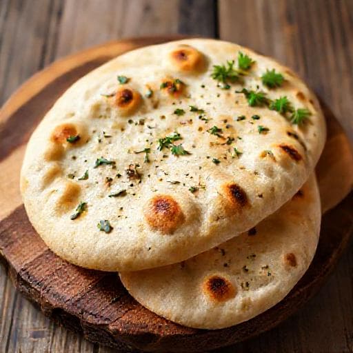 خبز النان بالثوم التقليدي