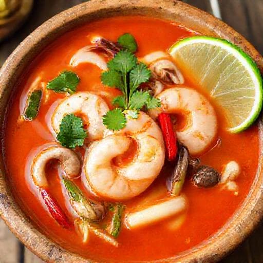 توم يام كونغ (شوربة الروبيان الحارة والحامضة التقليدية)