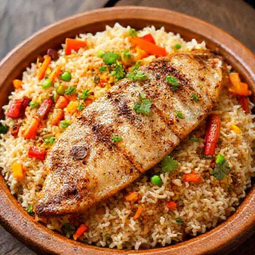مندي سمك بالخضروات