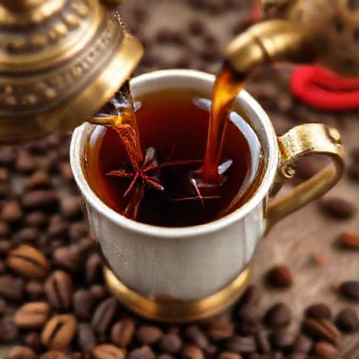 قهوة عربية بالهيل والزعفران مع لمسة خفيفة