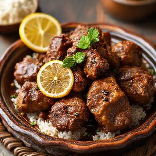 مظبي لحم بالبهارات العربية والليمون