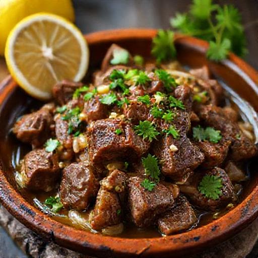 كبدة حجازية بالليمون والكزبرة