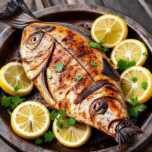 سمك ناجل مشوي تقليدي