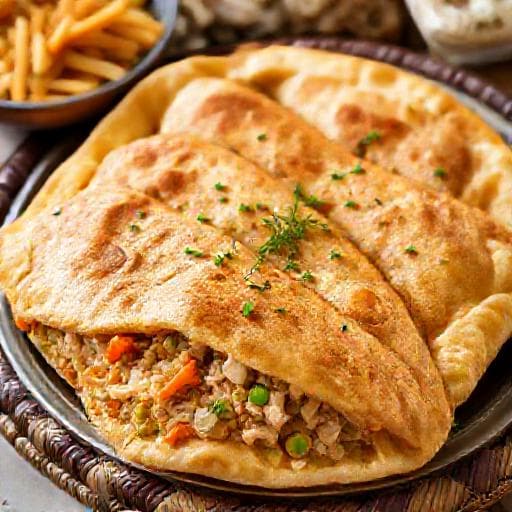 مطبق دجاج كويتي بالخضار