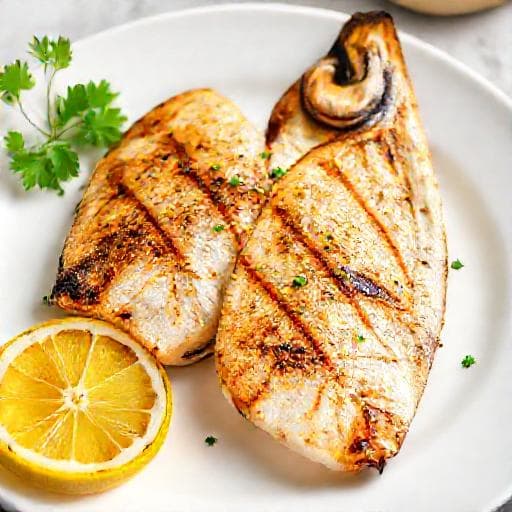 زبيدي مشوي سريع بالليمون والثوم