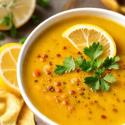 شوربة العدس السريعة بالليمون