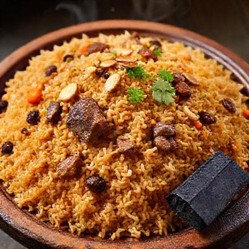 رز بخاري باللحم مع لمسة مدخنة