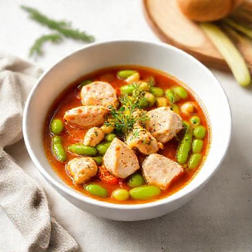 يخنة الفاصوليا السريعة بالدجاج