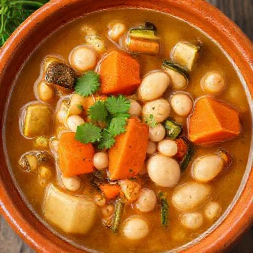 يخنة الفاصوليا البيضاء بالخضروات (نباتية)