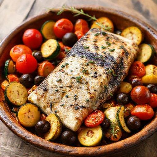 Black Cod with Mediterranean Vegetables