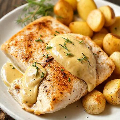 Smoked Catfish with Mustard-Dill Sauce