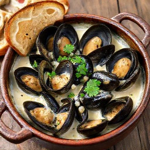 Classic Mussels in Cream Sauce (Миди със сметана)