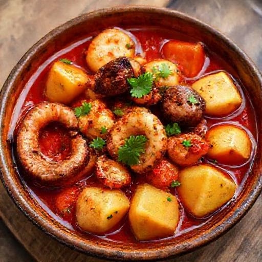 Classic Greek Octopus with Potatoes (Oktapodi me Patates)