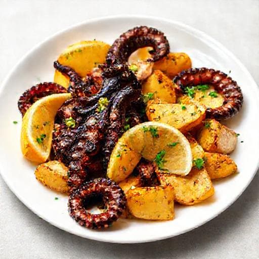 Quick Pan-Seared Octopus with Lemon and Potatoes